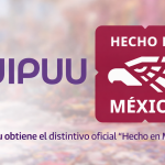 Logo de Wipuu junto al distintivo oficial “Hecho en México”, representando el reconocimiento otorgado a la empresa por su contribución al turismo de experiencias auténticas en México.
